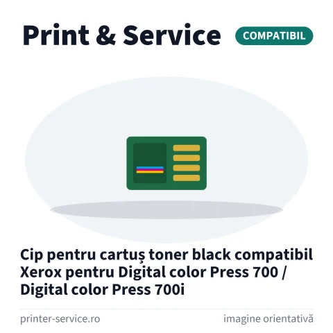 Cip pentru cartuș toner black compatibil Xerox pentru Digital color Press 700 / Digital color Press 700i