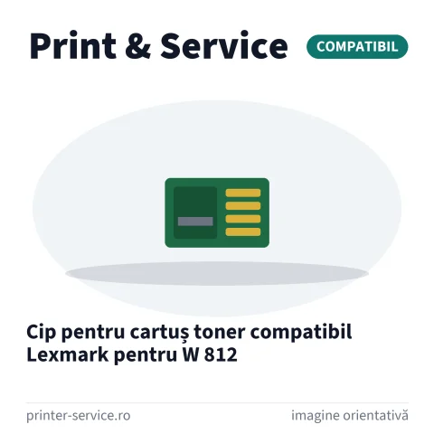 Cip pentru cartuș toner compatibil Lexmark pentru W 812