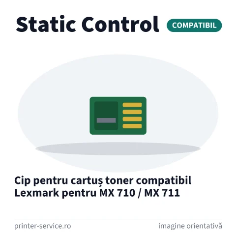 Cip pentru cartuș toner compatibil Lexmark pentru MX 710 / MX 711 (Static Control)
