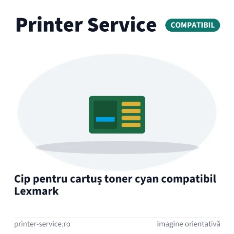 Cip pentru cartuș toner cyan compatibil Lexmark