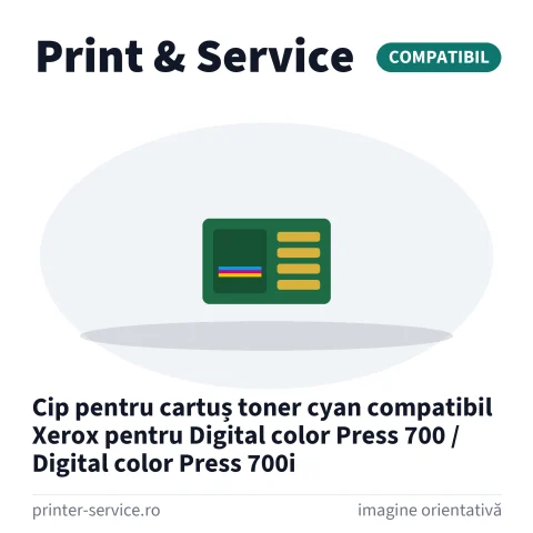 Cip pentru cartuș toner cyan compatibil Xerox pentru Digital color Press 700 / Digital color Press 700i
