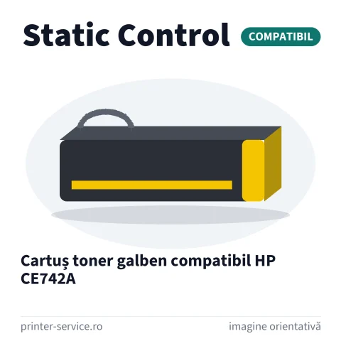 Cartuș toner galben compatibil HP CE742A (Static Control)