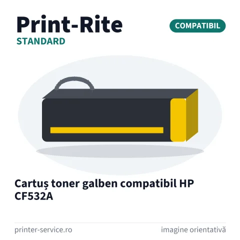 Cartuș toner galben compatibil HP CF532A (Print-Rite Standard)
