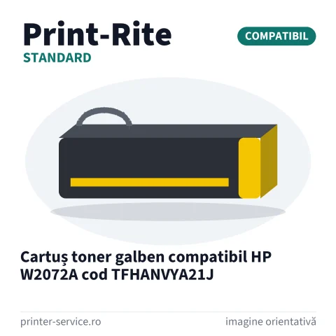 Cartuș toner galben compatibil HP W2072A cod TFHANVYA21J (Print-Rite Standard)