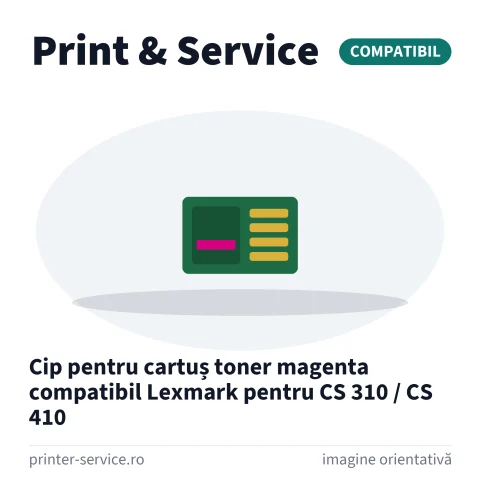 Cip pentru cartuș toner magenta compatibil Lexmark pentru CS 310 / CS 410
