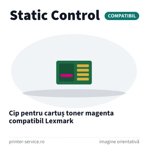 Cip pentru cartuș toner magenta compatibil Lexmark (Static Control)