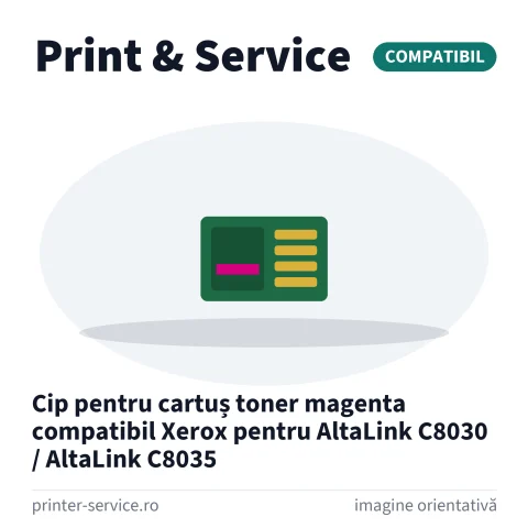 Cip pentru cartuș toner magenta compatibil Xerox pentru AltaLink C8030 / AltaLink C8035