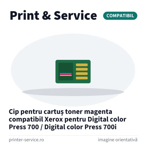 Cip pentru cartuș toner magenta compatibil Xerox pentru Digital color Press 700 / Digital color Press 700i