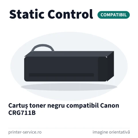 Cartuș toner negru compatibil Canon CRG711B (Static Control)