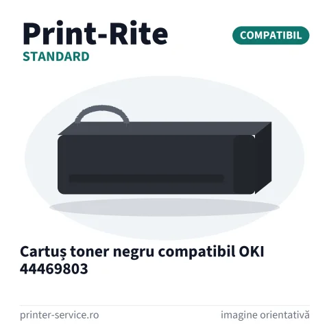 Cartuș toner negru compatibil OKI 44469803 (Print-Rite Standard)