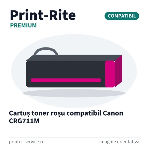 Cartuș toner roșu compatibil Canon CRG711M (Print-Rite Premium)