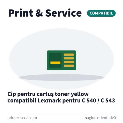Cip pentru cartuș toner yellow compatibil Lexmark pentru C 540 / C 543
