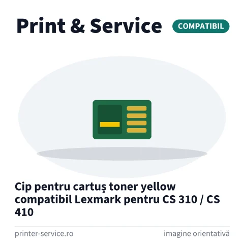 Cip pentru cartuș toner yellow compatibil Lexmark pentru CS 310 / CS 410