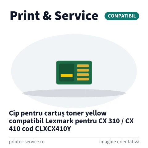 Cip pentru cartuș toner yellow compatibil Lexmark pentru CX 310 / CX 410 cod CLXCX410Y