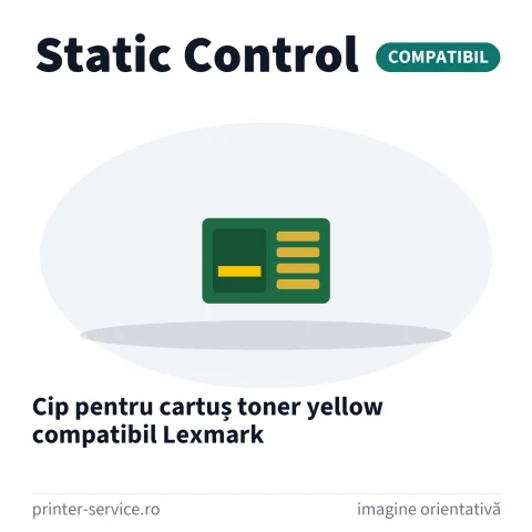 Cip pentru cartuș toner yellow compatibil Lexmark (Static Control)