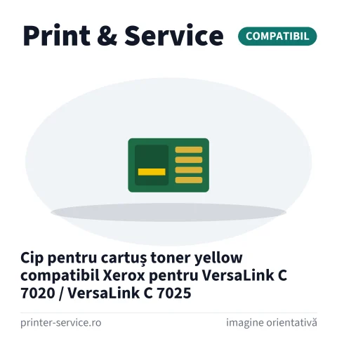 Cip pentru cartuș toner yellow compatibil Xerox pentru VersaLink C 7020 / VersaLink C 7025