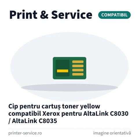 Cip pentru cartuș toner yellow compatibil Xerox pentru AltaLink C8030 / AltaLink C8035