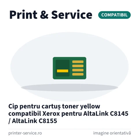 Cip pentru cartuș toner yellow compatibil Xerox pentru AltaLink C8145 / AltaLink C8155