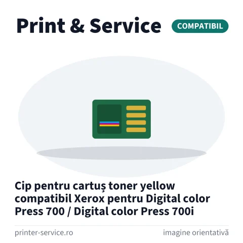 Cip pentru cartuș toner yellow compatibil Xerox pentru Digital color Press 700 / Digital color Press 700i