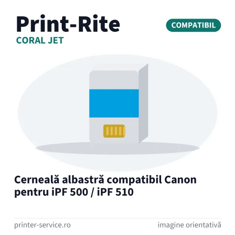 Cerneală albastră compatibil Canon pentru iPF 500 / iPF 510 (CORAL JET by PRINT-RITE)