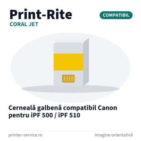Cerneală galbenă compatibil Canon pentru iPF 500 / iPF 510 (CORAL JET by PRINT-RITE)