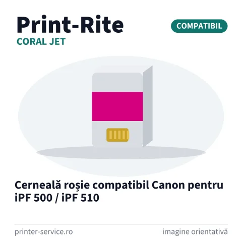Cerneală roșie compatibil Canon pentru iPF 500 / iPF 510 (CORAL JET by PRINT-RITE)