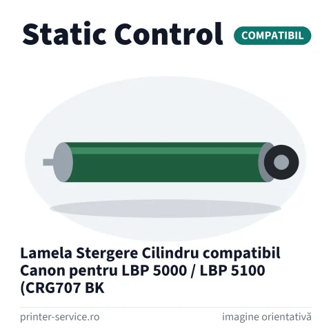 Lamela Stergere Cilindru compatibil Canon pentru LBP 5000 / LBP 5100 (CRG707 BK (Static Control)