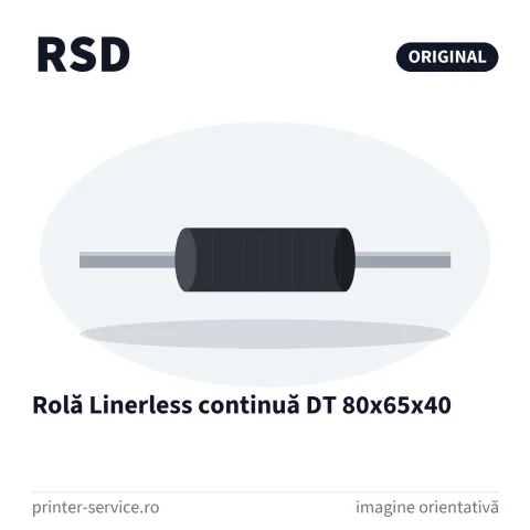 Rolă Linerless continuă DT 80x65x40