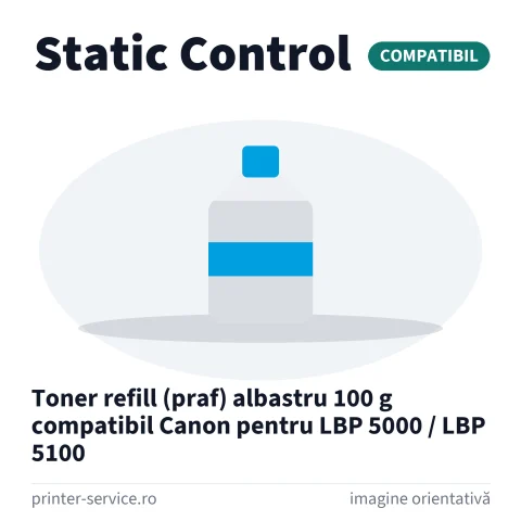 Toner refill (praf) albastru 100 g compatibil Canon pentru LBP 5000 / LBP 5100 (Static Control)