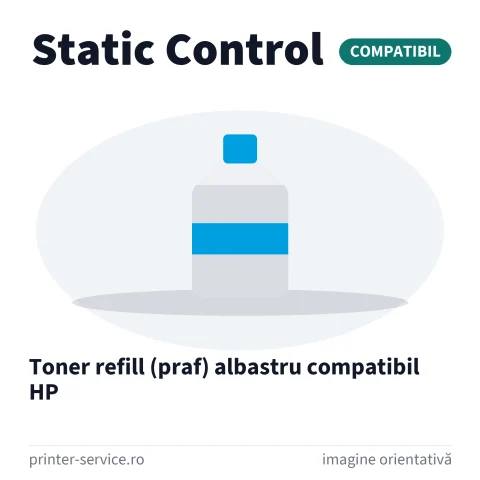 Toner refill (praf) albastru compatibil HP (Static Control)
