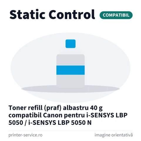 Toner refill (praf) albastru 40 g compatibil Canon pentru i-SENSYS LBP 5050 / i-SENSYS LBP 5050 N (Static Control)
