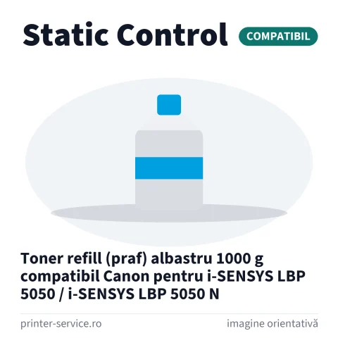 Toner refill (praf) albastru 1000 g compatibil Canon pentru i-SENSYS LBP 5050 / i-SENSYS LBP 5050 N (Static Control)