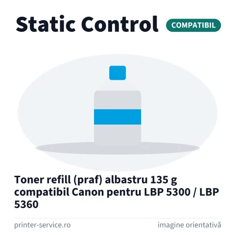 Toner refill (praf) albastru 135 g compatibil Canon pentru LBP 5300 / LBP 5360 (Static Control)