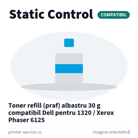 Toner refill (praf) albastru 30 g compatibil Dell pentru 1320 / Xerox Phaser 6125 (Static Control)
