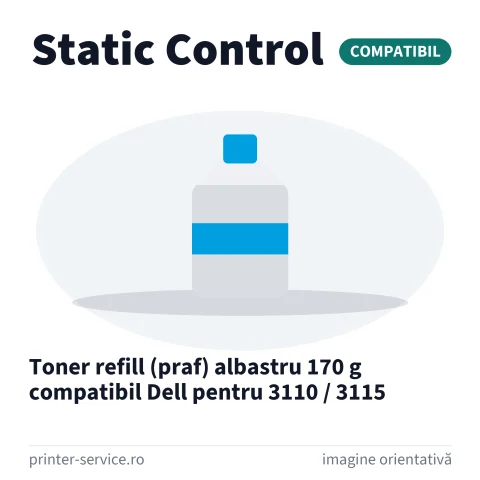 Toner refill (praf) albastru 170 g compatibil Dell pentru 3110 / 3115 (Static Control)