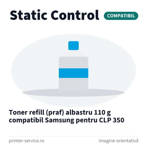 Toner refill (praf) albastru 110 g compatibil Samsung pentru CLP 350 (Static Control)