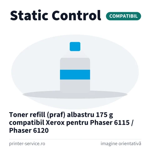 Toner refill (praf) albastru 175 g compatibil Xerox pentru Phaser 6115 / Phaser 6120 (Static Control)