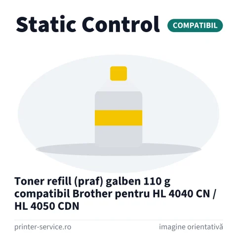 Toner refill (praf) galben 110 g compatibil Brother pentru HL 4040 CN / HL 4050 CDN (Static Control)
