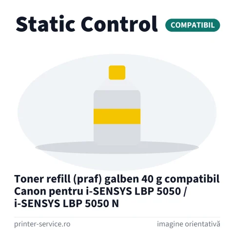 Toner refill (praf) galben 40 g compatibil Canon pentru i-SENSYS LBP 5050 / i-SENSYS LBP 5050 N (Static Control)