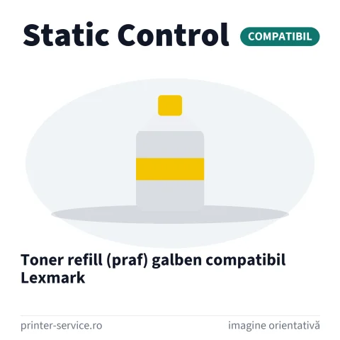 Toner refill (praf) galben compatibil Lexmark (Static Control)