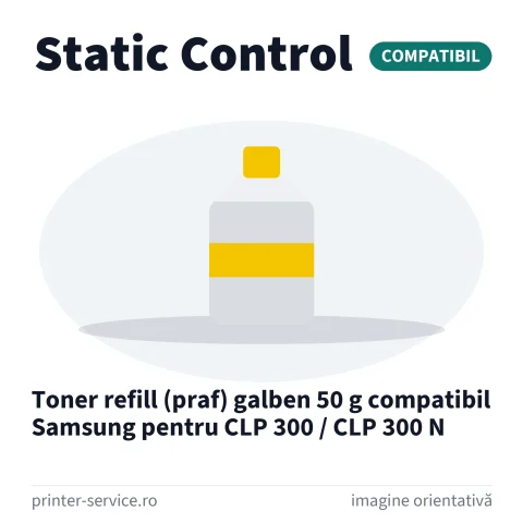 Toner refill (praf) galben 50 g compatibil Samsung pentru CLP 300 / CLP 300 N (Static Control)