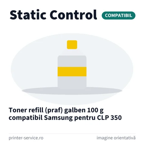 Toner refill (praf) galben 100 g compatibil Samsung pentru CLP 350 (Static Control)