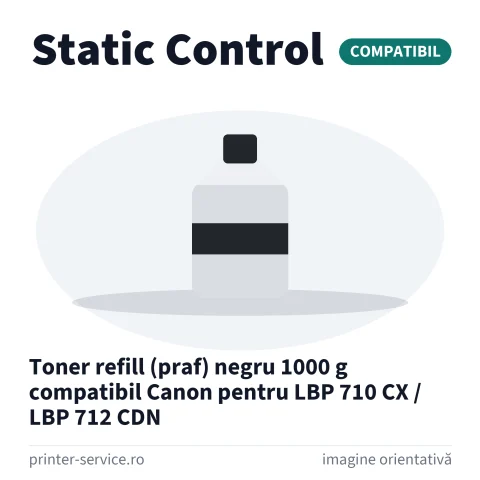 Toner refill (praf) negru 1000 g compatibil Canon pentru LBP 710 CX / LBP 712 CDN (Static Control)