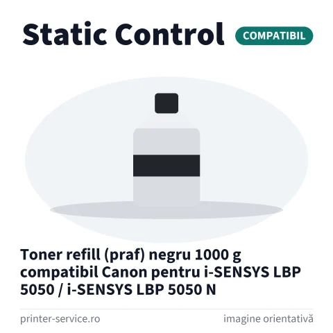 Toner refill (praf) negru 1000 g compatibil Canon pentru i-SENSYS LBP 5050 / i-SENSYS LBP 5050 N (Static Control)