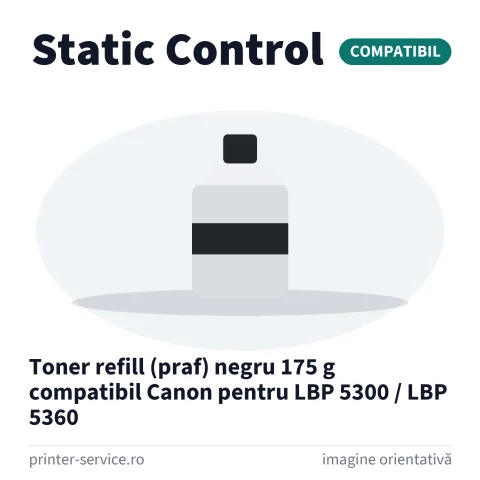 Toner refill (praf) negru 175 g compatibil Canon pentru LBP 5300 / LBP 5360 (Static Control)