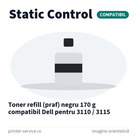 Toner refill (praf) negru 170 g compatibil Dell pentru 3110 / 3115 (Static Control)