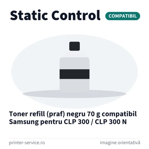 Toner refill (praf) negru 70 g compatibil Samsung pentru CLP 300 / CLP 300 N (Static Control)