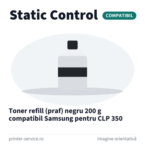 Toner refill (praf) negru 200 g compatibil Samsung pentru CLP 350 (Static Control)