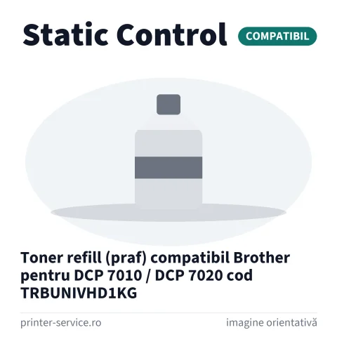 Toner refill (praf) compatibil Brother pentru DCP 7010 / DCP 7020 cod TRBUNIVHD1KG (Static Control)