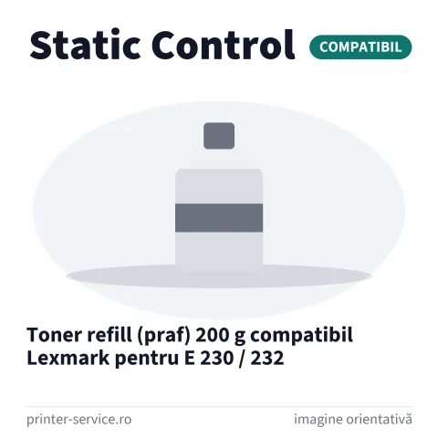 Toner refill (praf) 200 g compatibil Lexmark pentru E 230 / 232 (Static Control)